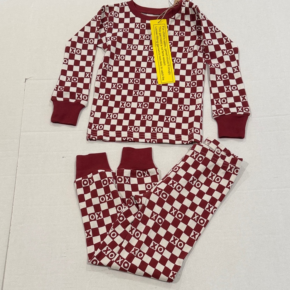 L’ovedbaby Pajama Set - Burgundy/Whitte